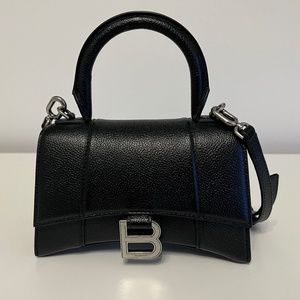 Balenciaga Black Grainy Calfskin XS Hourglass